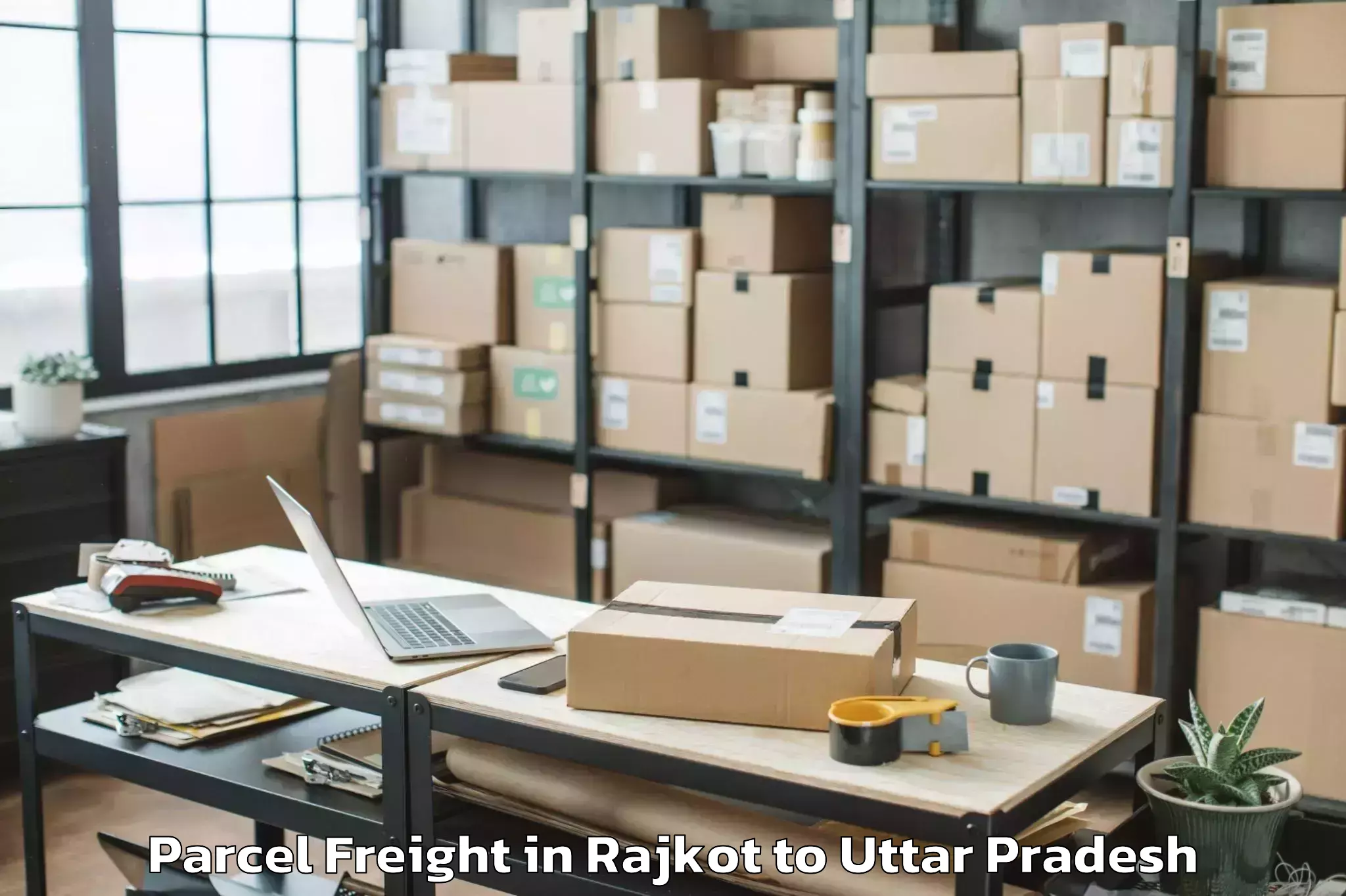 Book Your Rajkot to Soron Parcel Freight Today